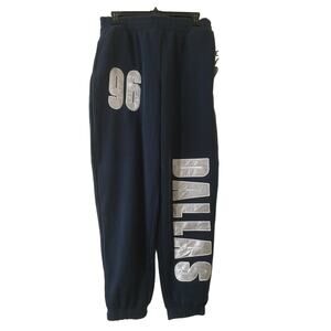 Love Streak Large Dallas 96 Sweat Pants Navy Blue Embroidered Letters & Numbers